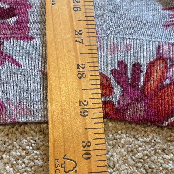 Sejour Batwing Oversized Slouchy Floral Sweater Gray Pink Size 2X - Picture 7 of 11